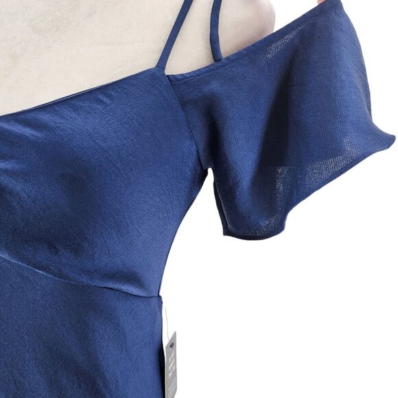 NWT Express Fitted Cut-Out Shoulder V-Neck Flutter Sleeve Cocktail Dress Small - Picture 3 of 11